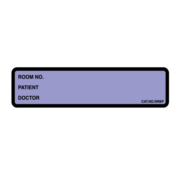 Printed Chart Label-Room No , name, Doctor 1-3/8x5-3/8 Lavender w/Black